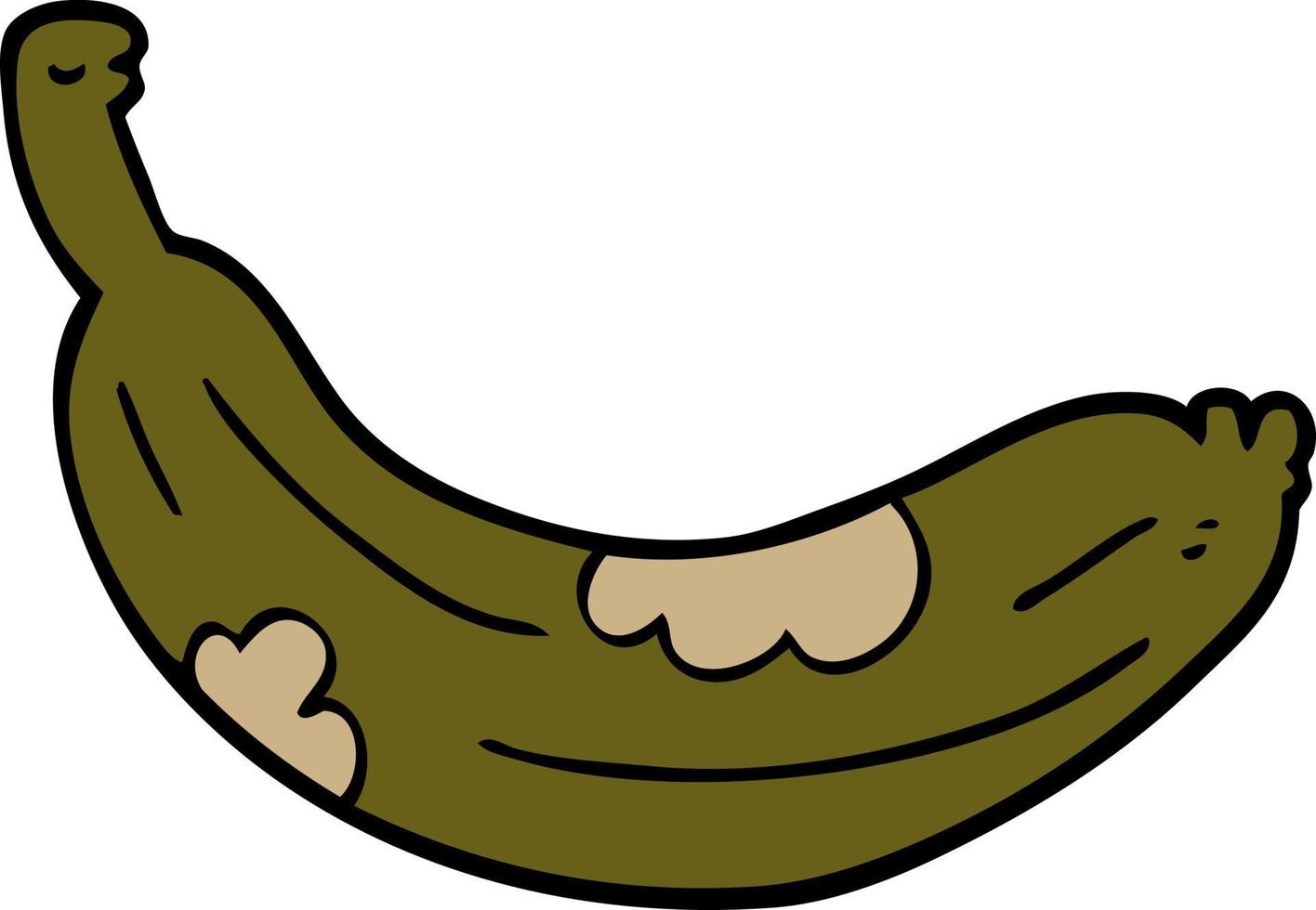 cartoon doodle rotten banana vector