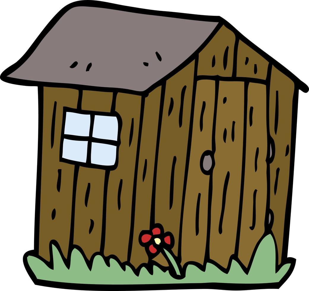 cartoon doodle wood shed vector