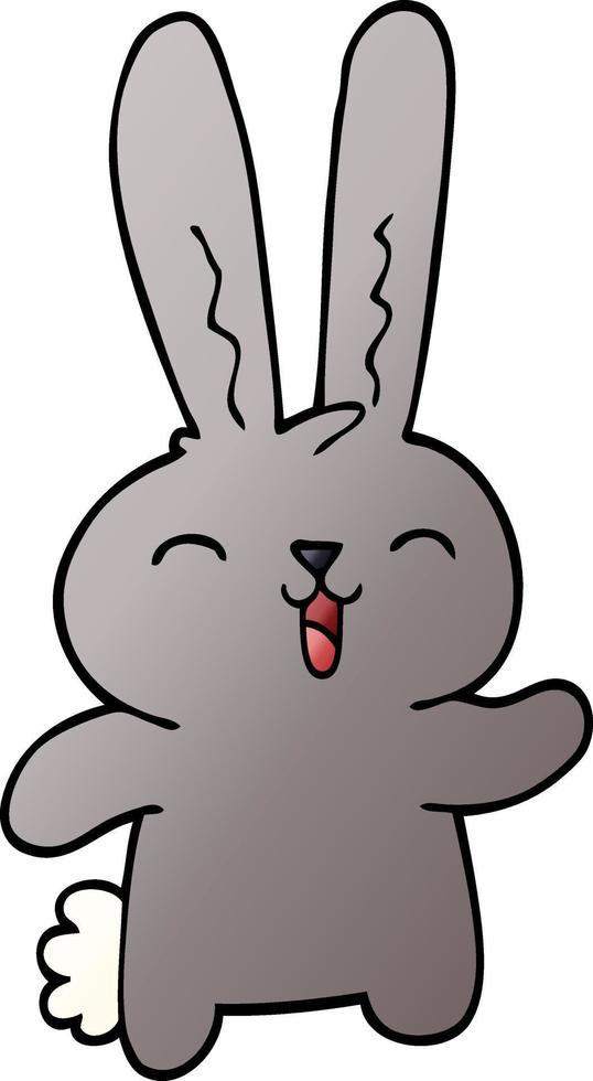 cartoon doodle happy rabbit vector