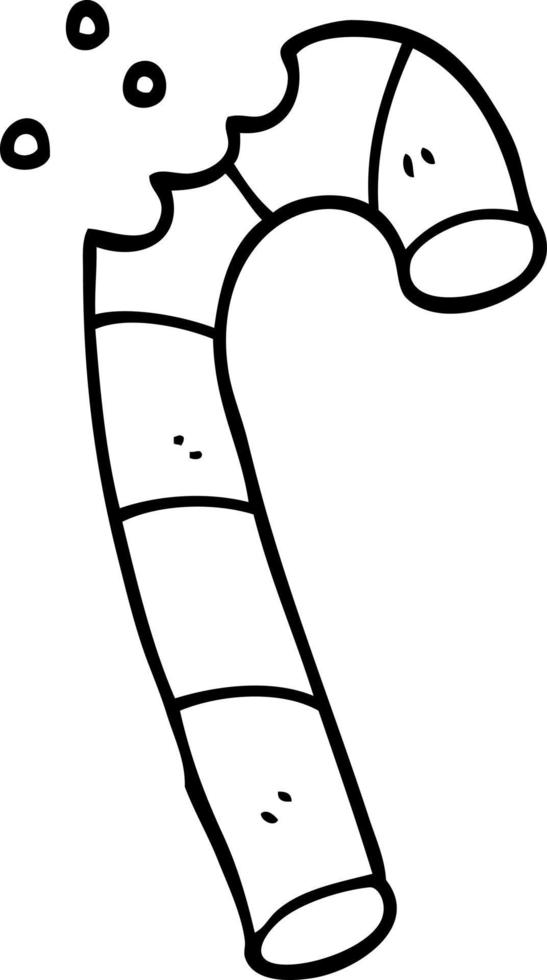 line drawing cartoon xmas candy cane vector