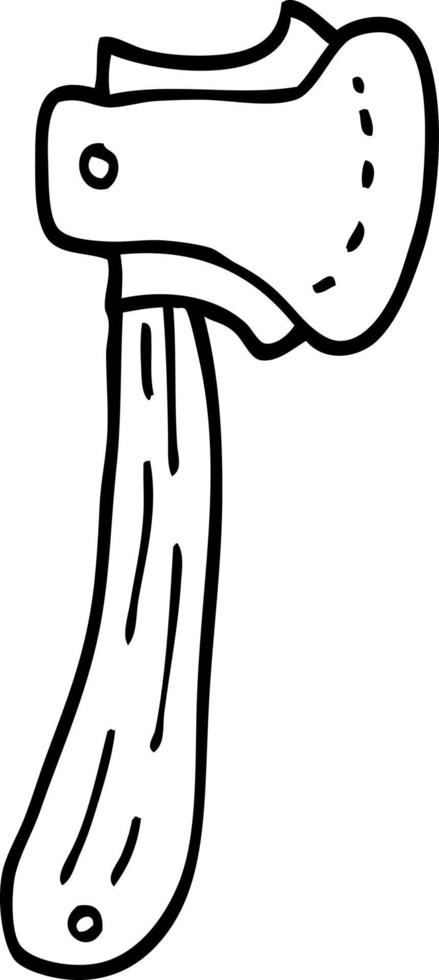 line drawing cartoon long axe vector