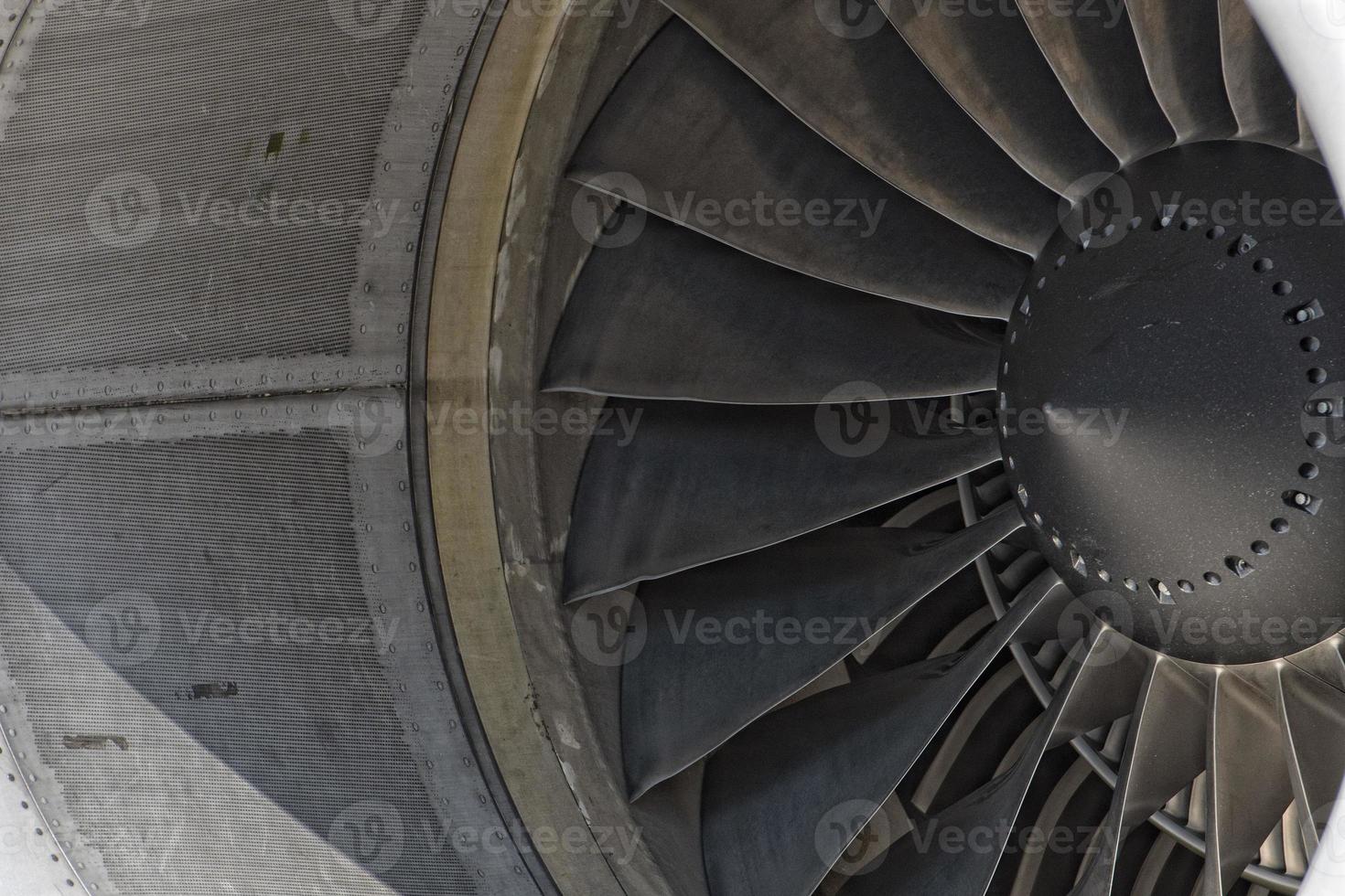 Jet Airplane turbine engine photo