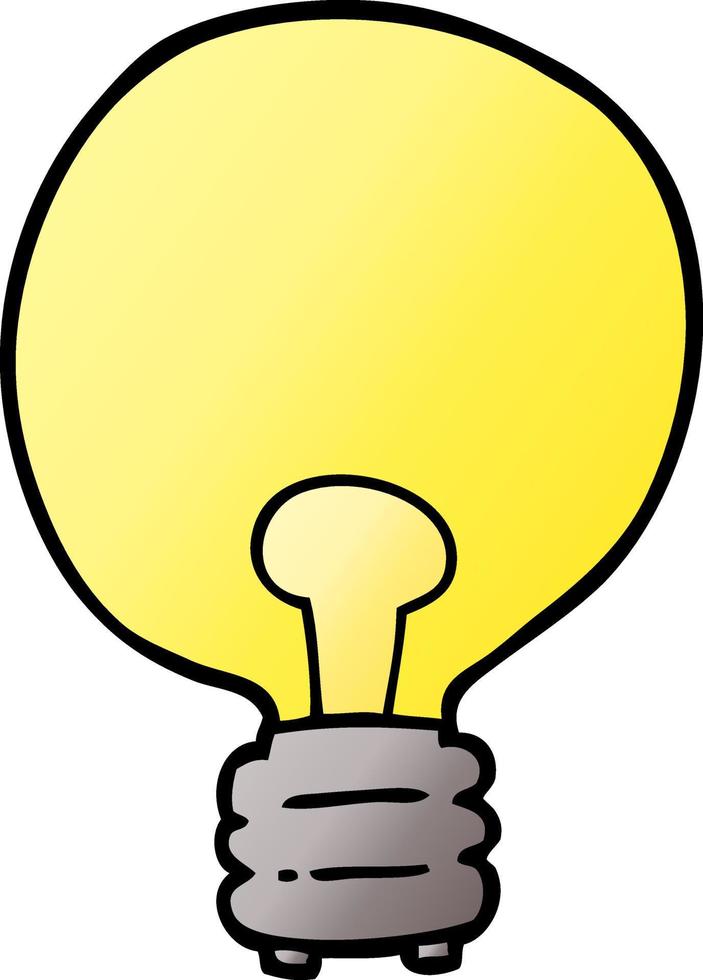 cartoon doodle light bulb vector