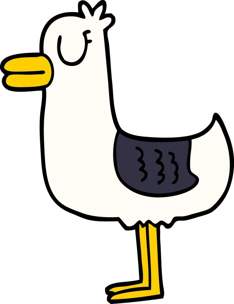 cartoon doodle sea gull vector