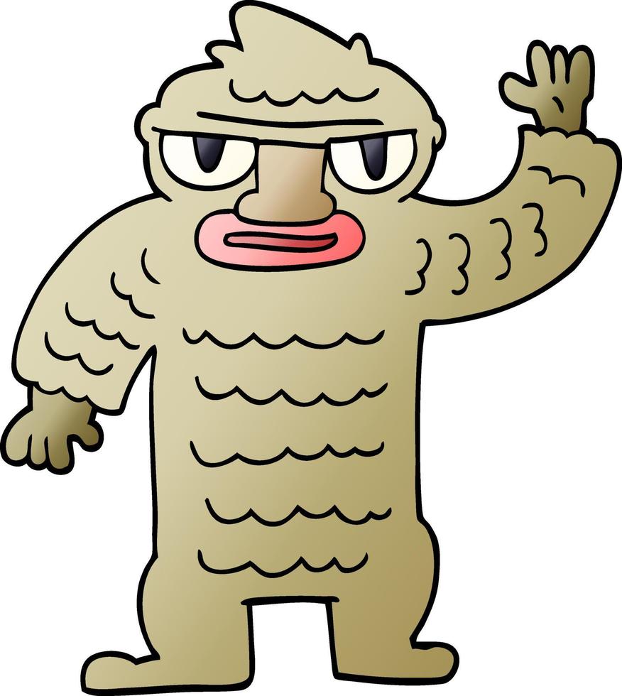 cartoon doodle big yeti vector