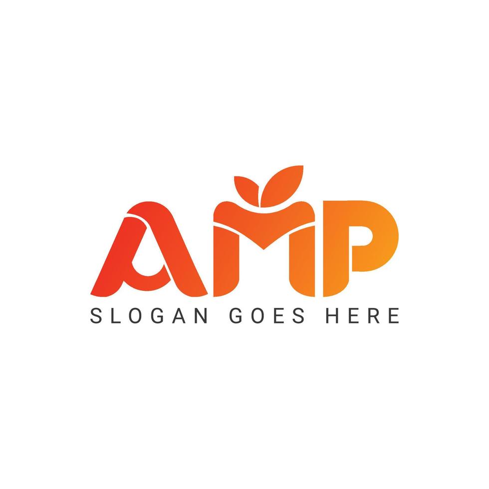 Stylized logo AMP word food industry vector