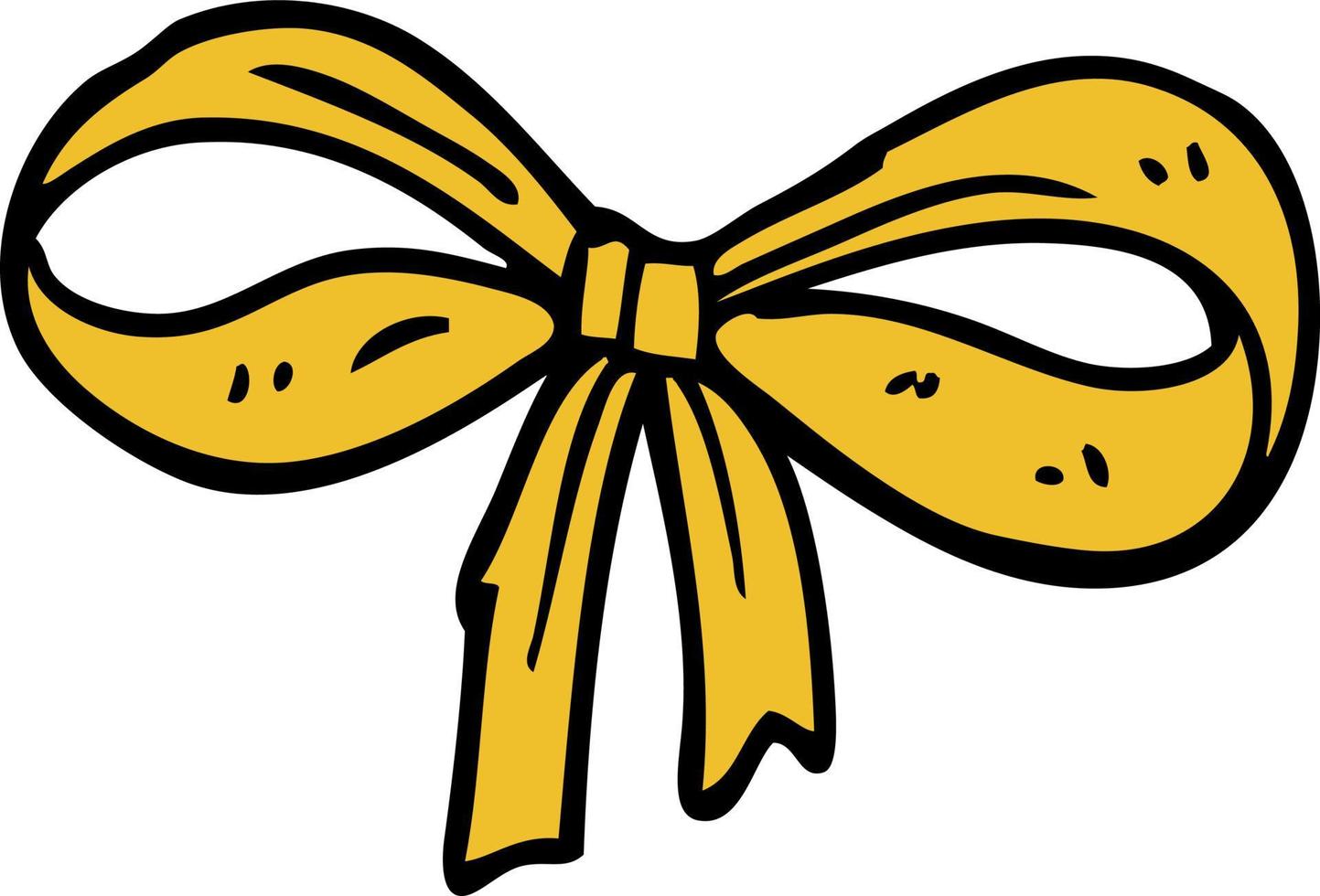 cartoon doodle tied bow vector