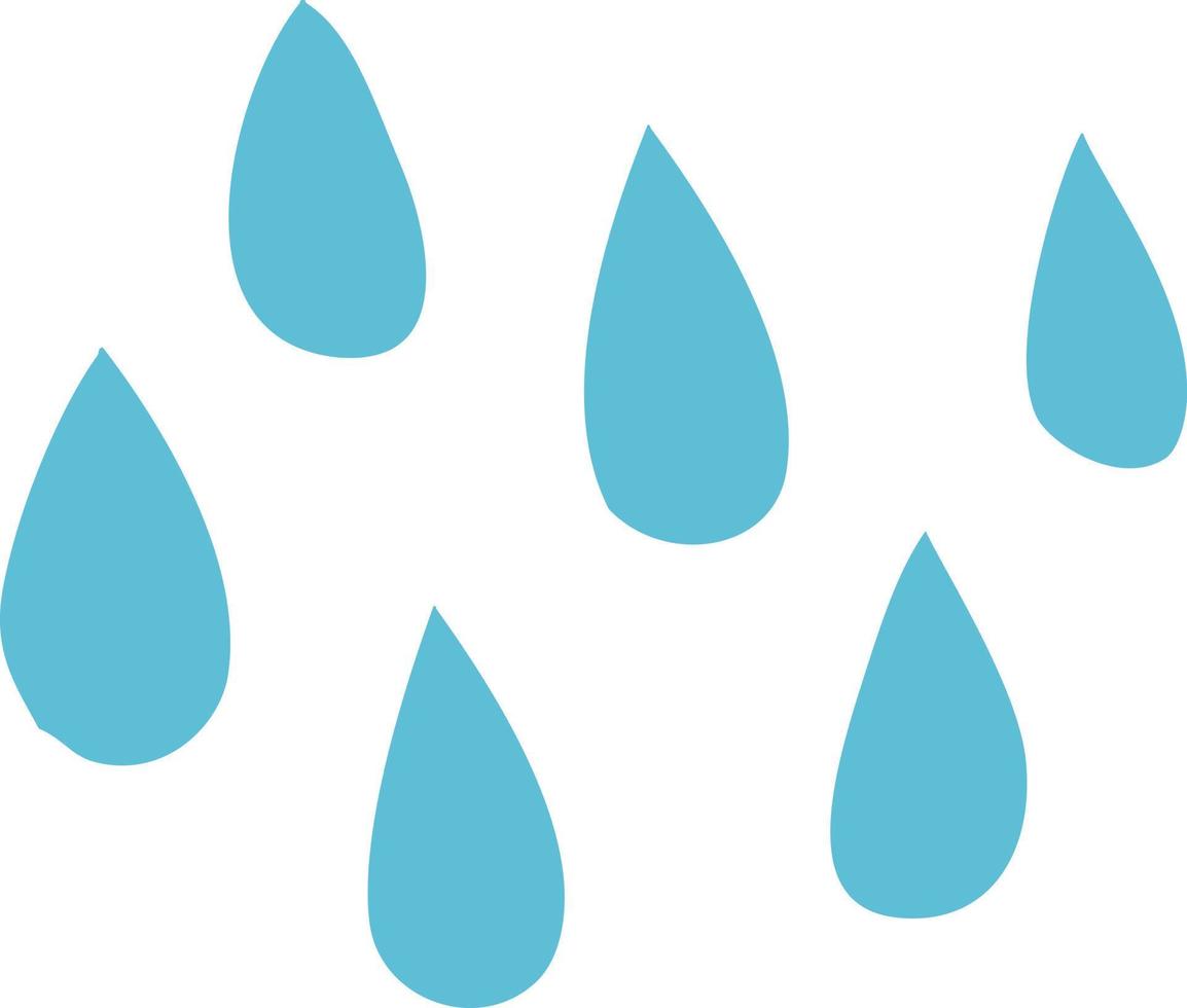 cartoon doodle rain drops vector