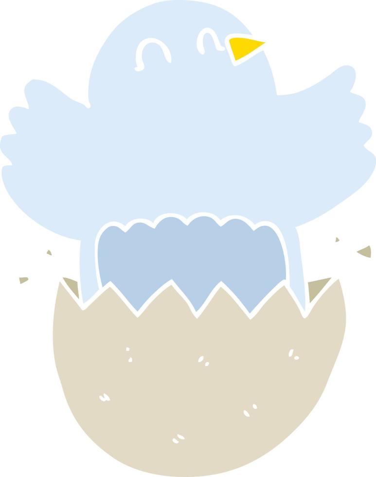 flat color style cartoon hatching chicken vector