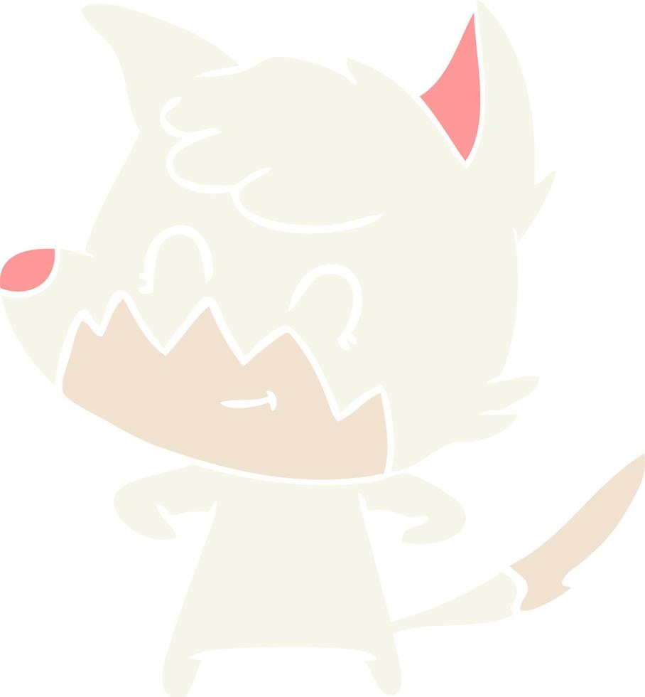 flat color style cartoon friendly fox vector