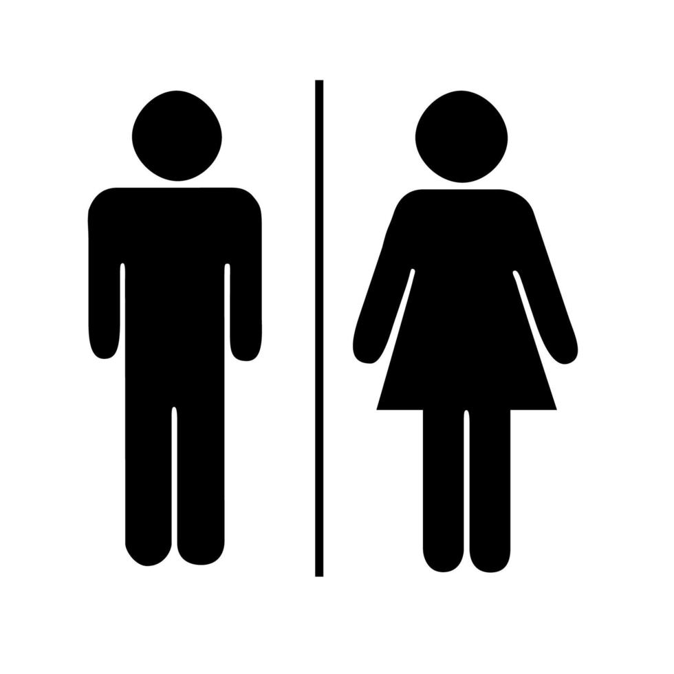 icono de baño unisex. icono vectorial de hombre y mujer. icono de signo de wc. símbolo de baño vector