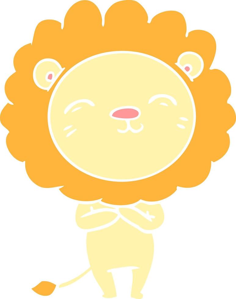 flat color style cartoon lion vector