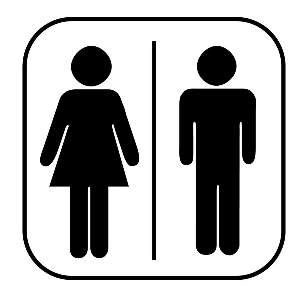 icono de baño unisex. icono vectorial de hombre y mujer. icono de signo de wc. símbolo de baño vector