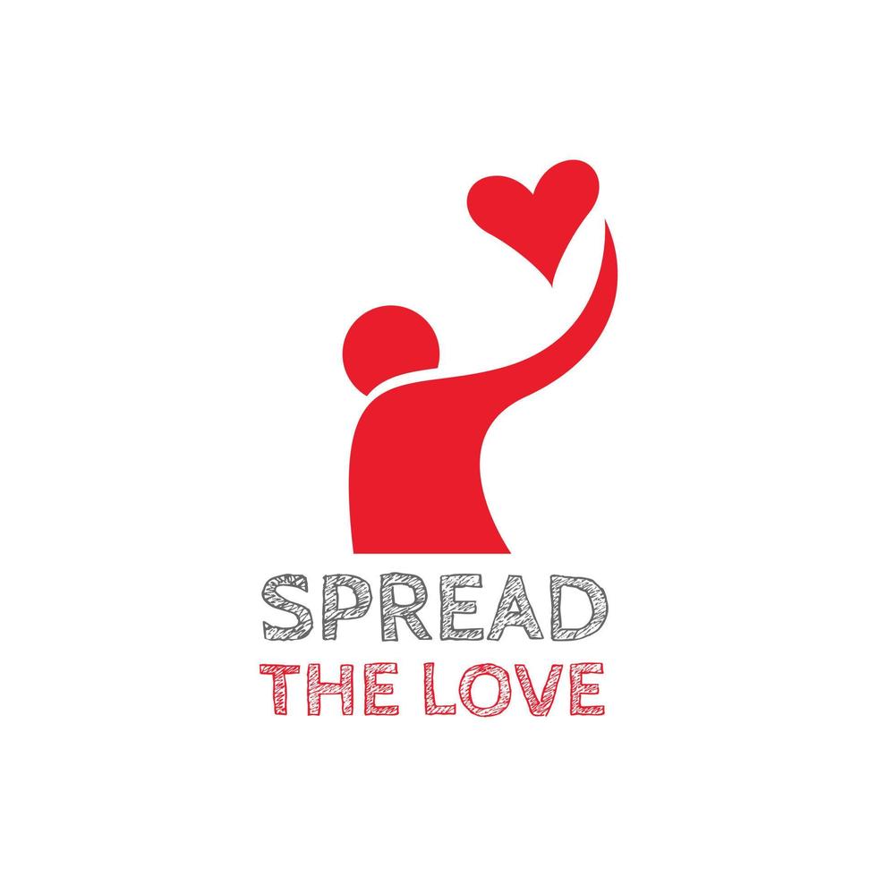 Spread the love typography design logo vector