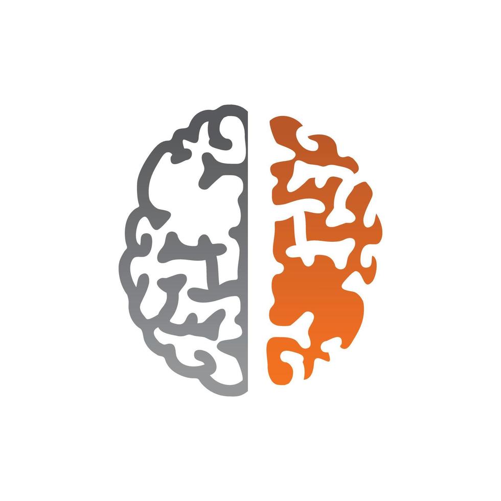 Human brain vector design with two tone color