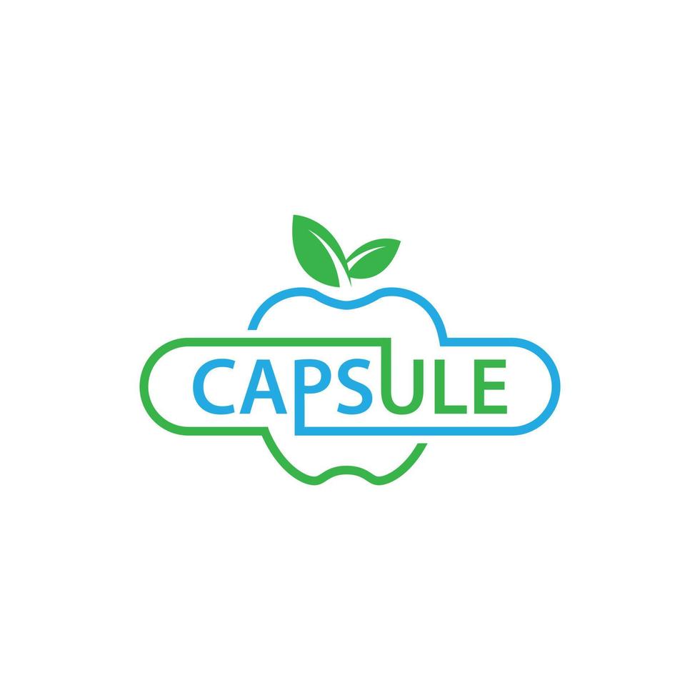 nutrición del logotipo de manzana y cápsula vector