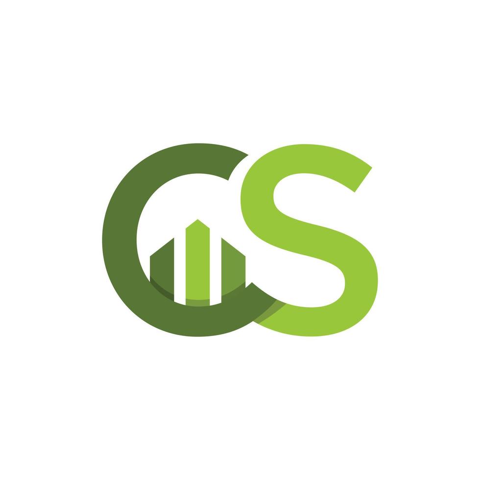letra inicial cs logotipo de negocios y finanzas vector