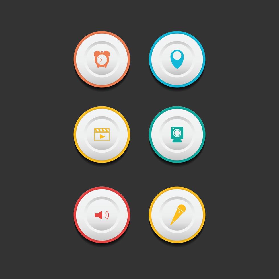 Circle web design button collection vector