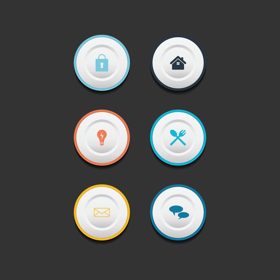 Circle web design button collection vector