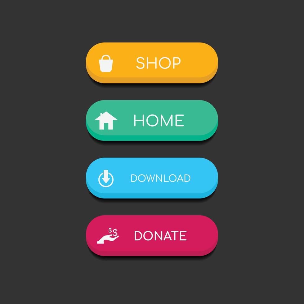 Colorful web button on a dark background vector