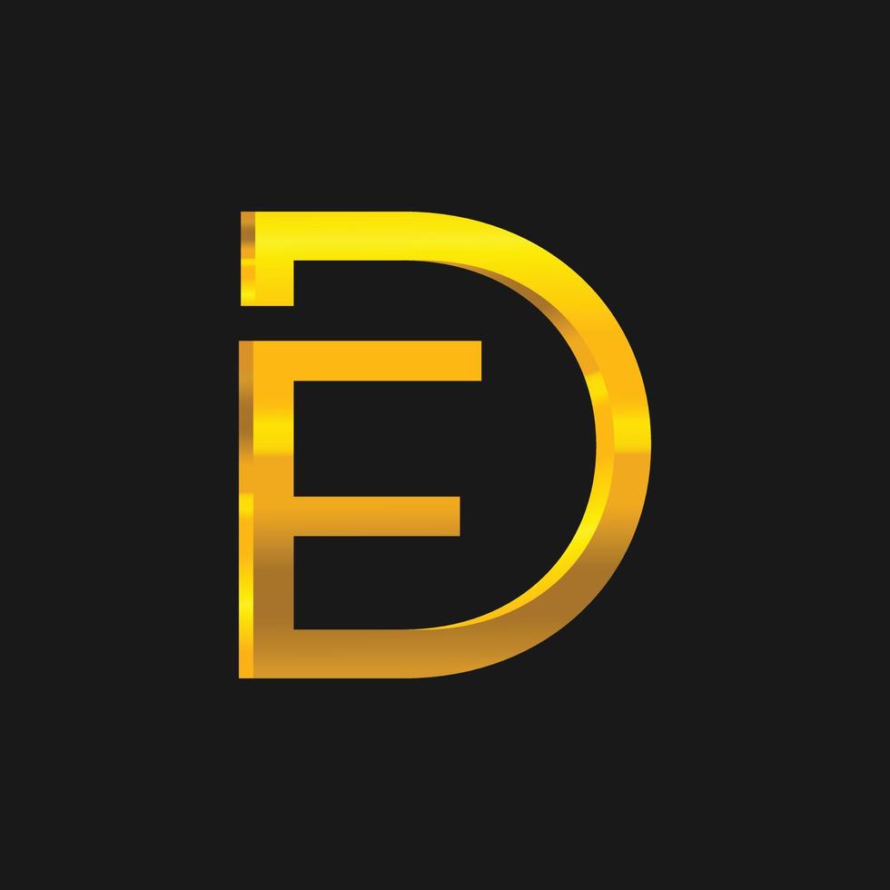 DF letter gold gradient logo vector
