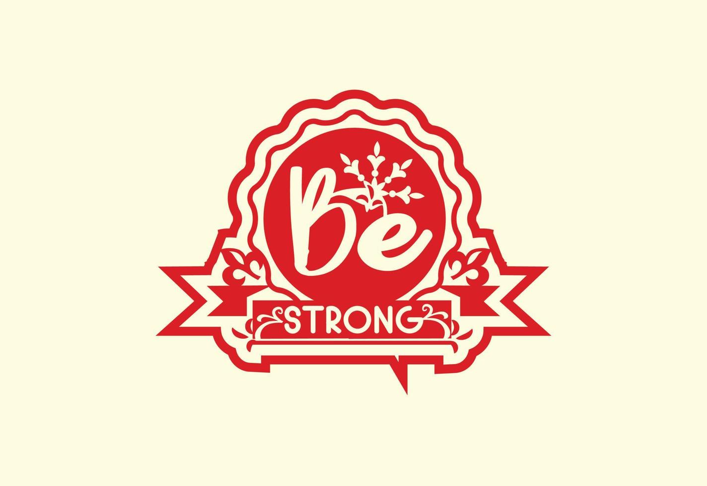 plantilla de diseño de etiqueta y logotipo de letra be strong vector