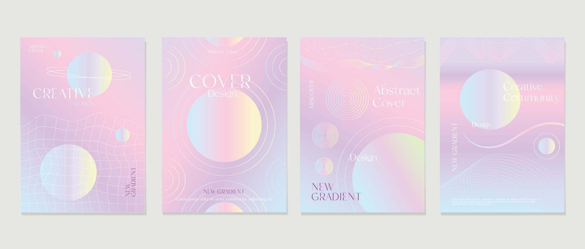 Trendy abstract gradient poster set, colorful abstract shapes. Futuristic design wallpaper for poster, banner, cover, flyer, presentation, advertising, invitation vector