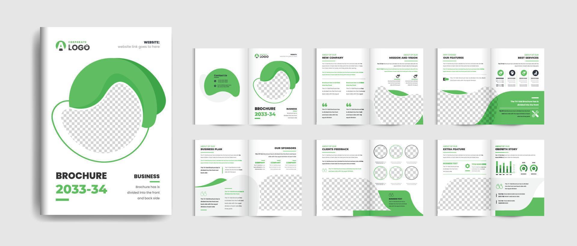 16 pages business brochure vector