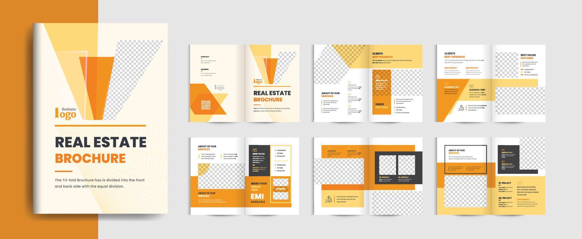 Abstract real estate business brochure vector