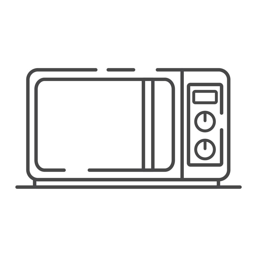 Microwave line art vector icon outline.Kitchen appliances.Isolated on a white background.Symbol for a mobile application or website.