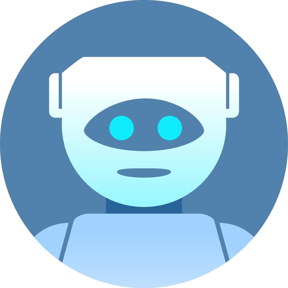 Irtificial intelligence. Robot assistant.Chatbot icon.Flat vector.Symbol for a mobile application or website.Isolated on a white background. vector