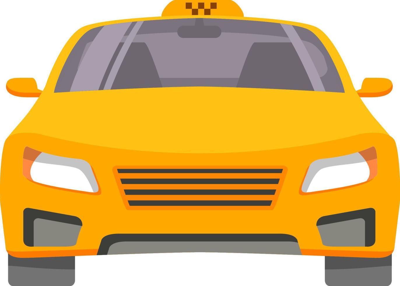 coche de taxi vista de taxi amarillo desde el frente. vector plano de  dibujos animados. 12186476 Vector en Vecteezy