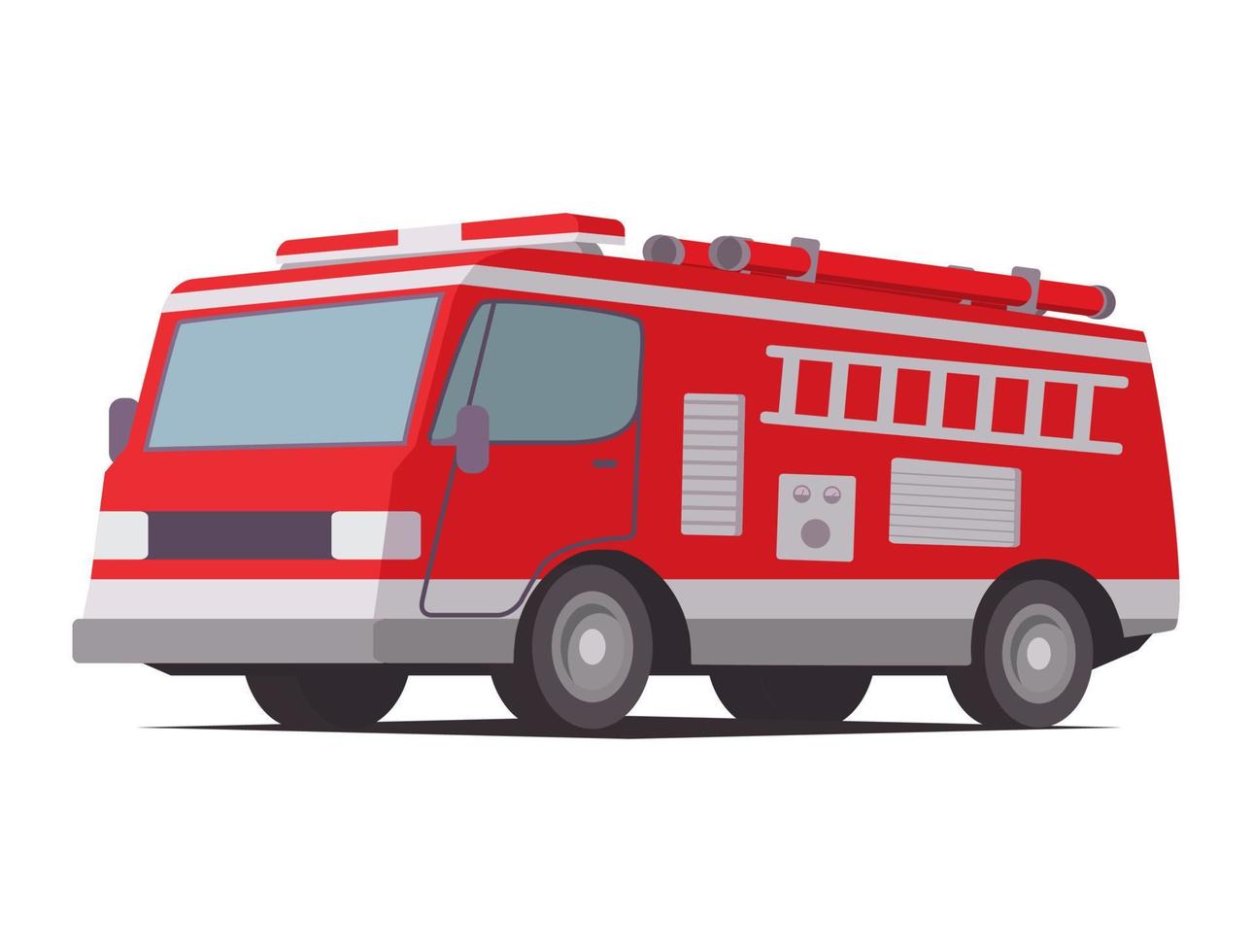 Fire engine.Emergency service red vehicle.Red fire truck with ladder.Rescue vehicle.Modern flat illustration vector .