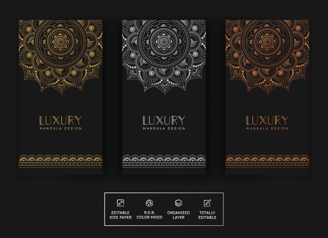 Luxury colorful mandala wedding card background for all vector