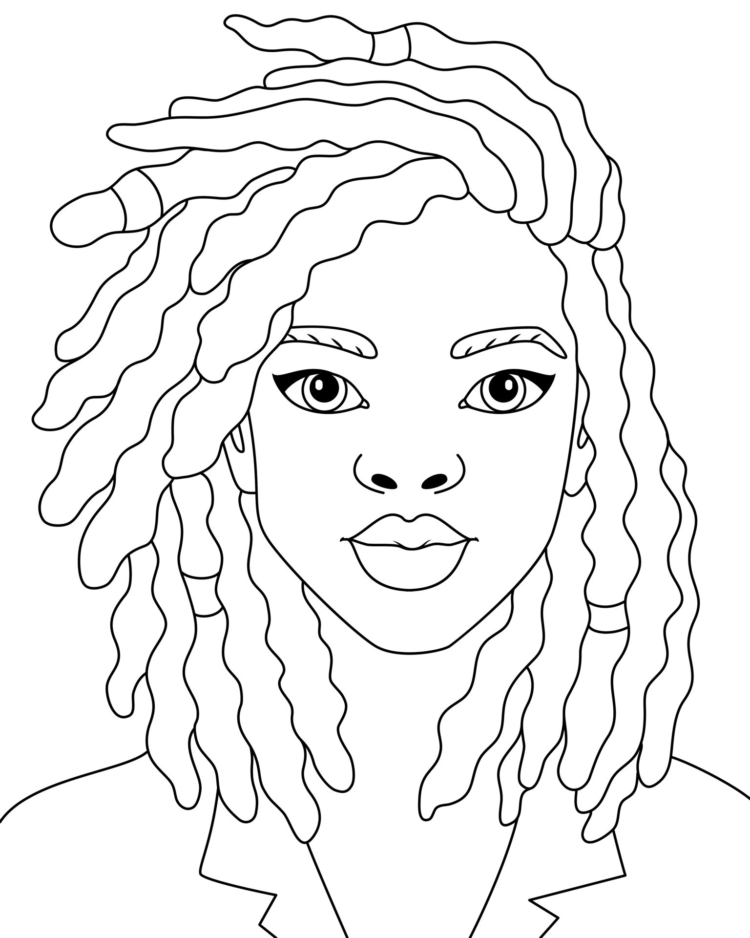 Pink hairstyle African black woman afro modern girl vector coloring  illustration pages 12186550 Vector Art at Vecteezy