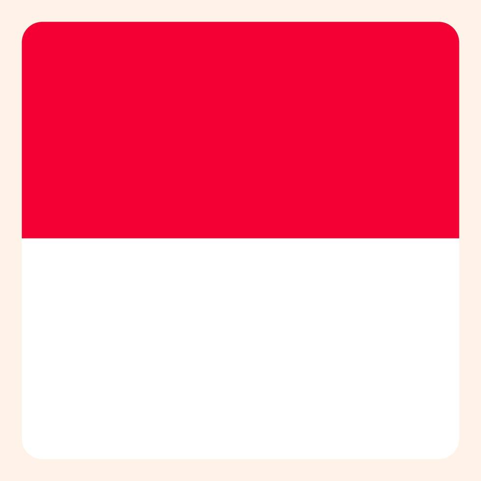 Monaco square flag button, social media communication sign, business icon. vector