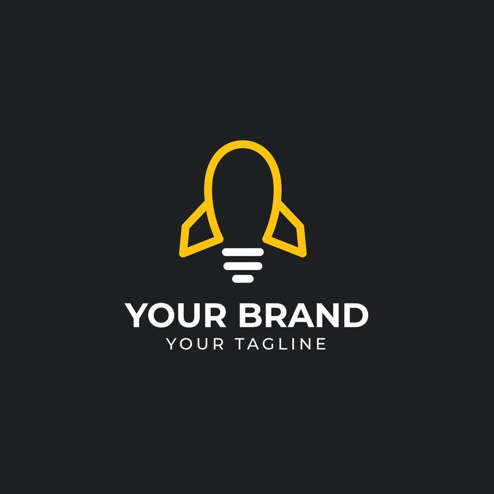 Rocket and bulb logo design vector