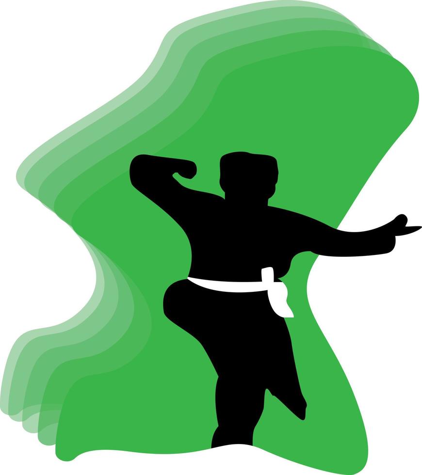 imagen de silueta vectorial de deportes de artes marciales en juegos de mar vector