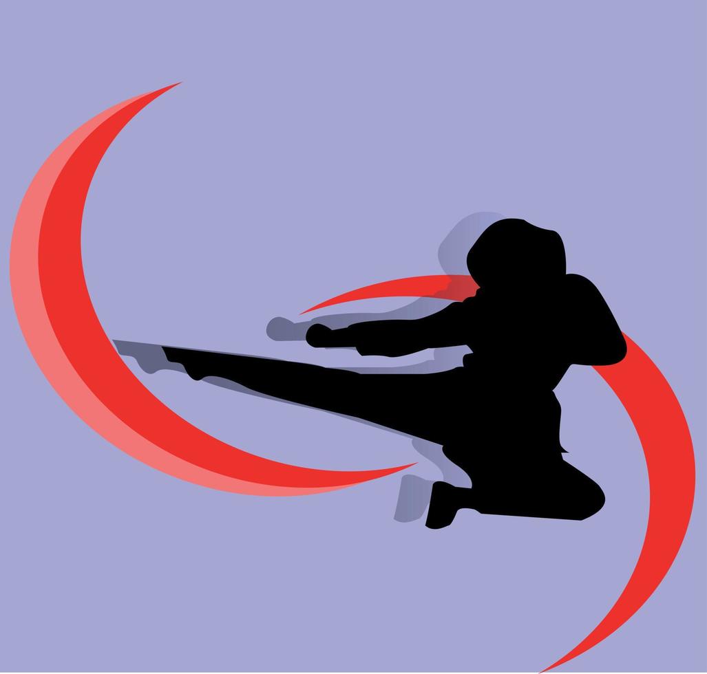 vector silhouette image of martial arts sports at sea games