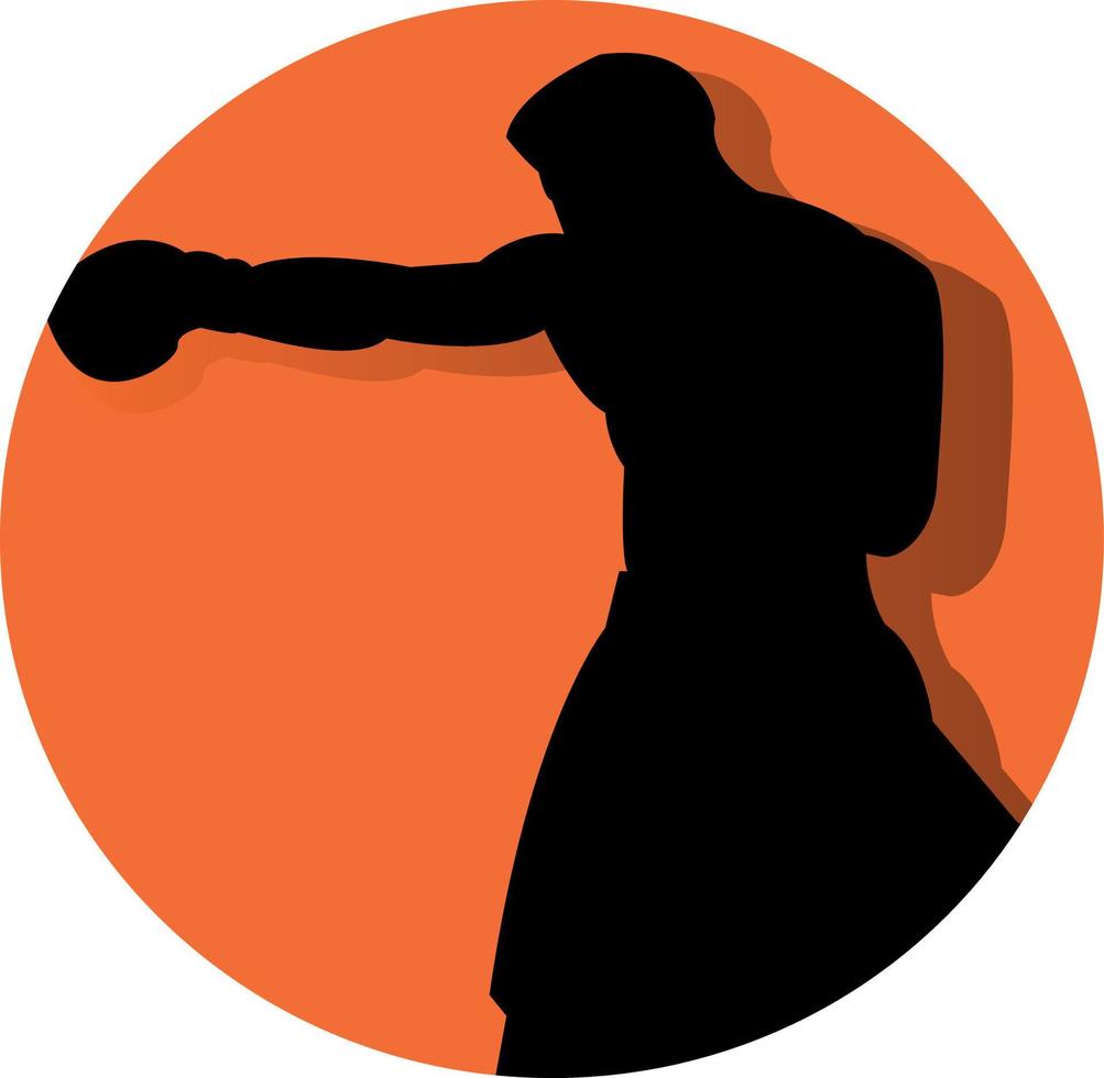 vector silhouette image of martial arts sports at sea games