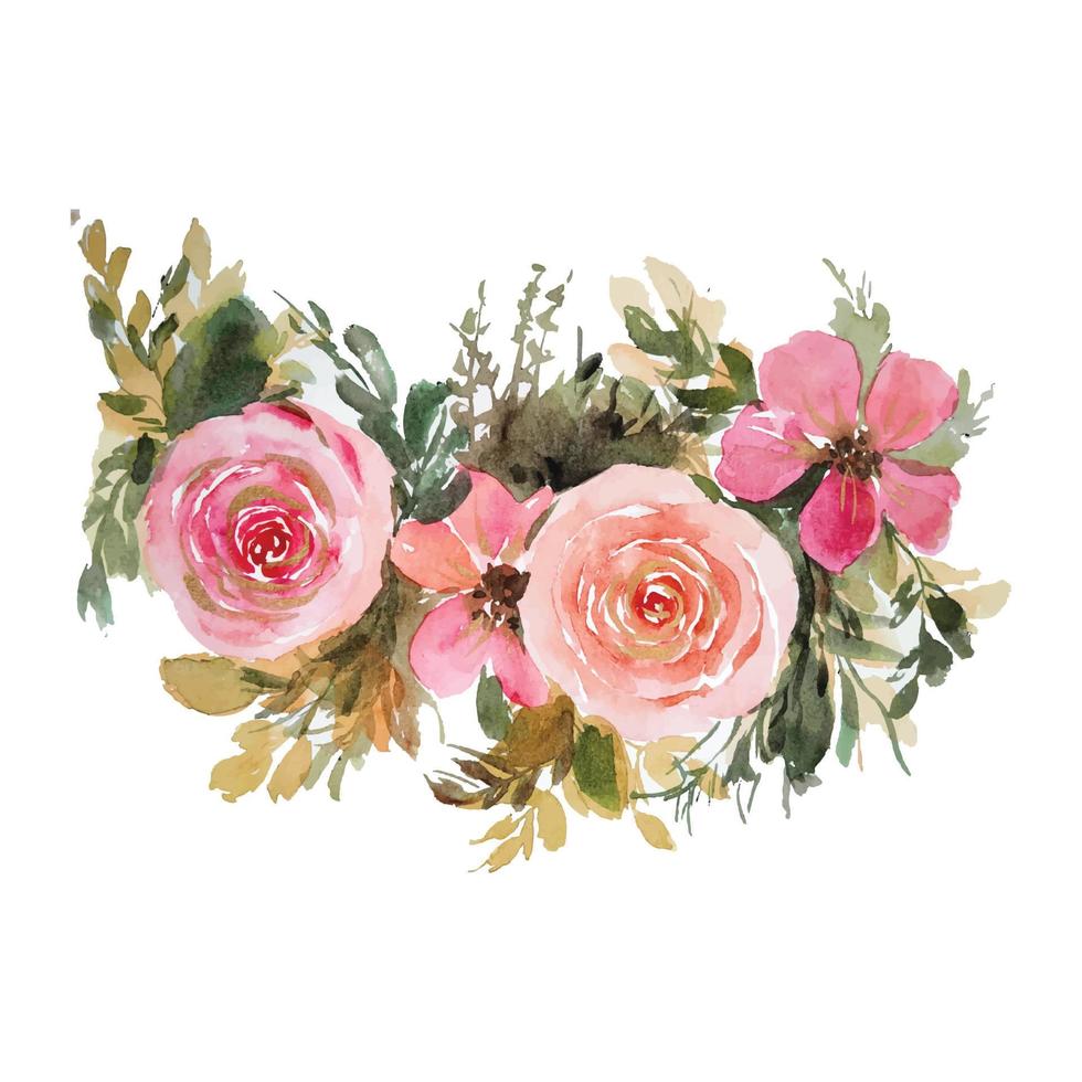 watercolor flower bouquet vector