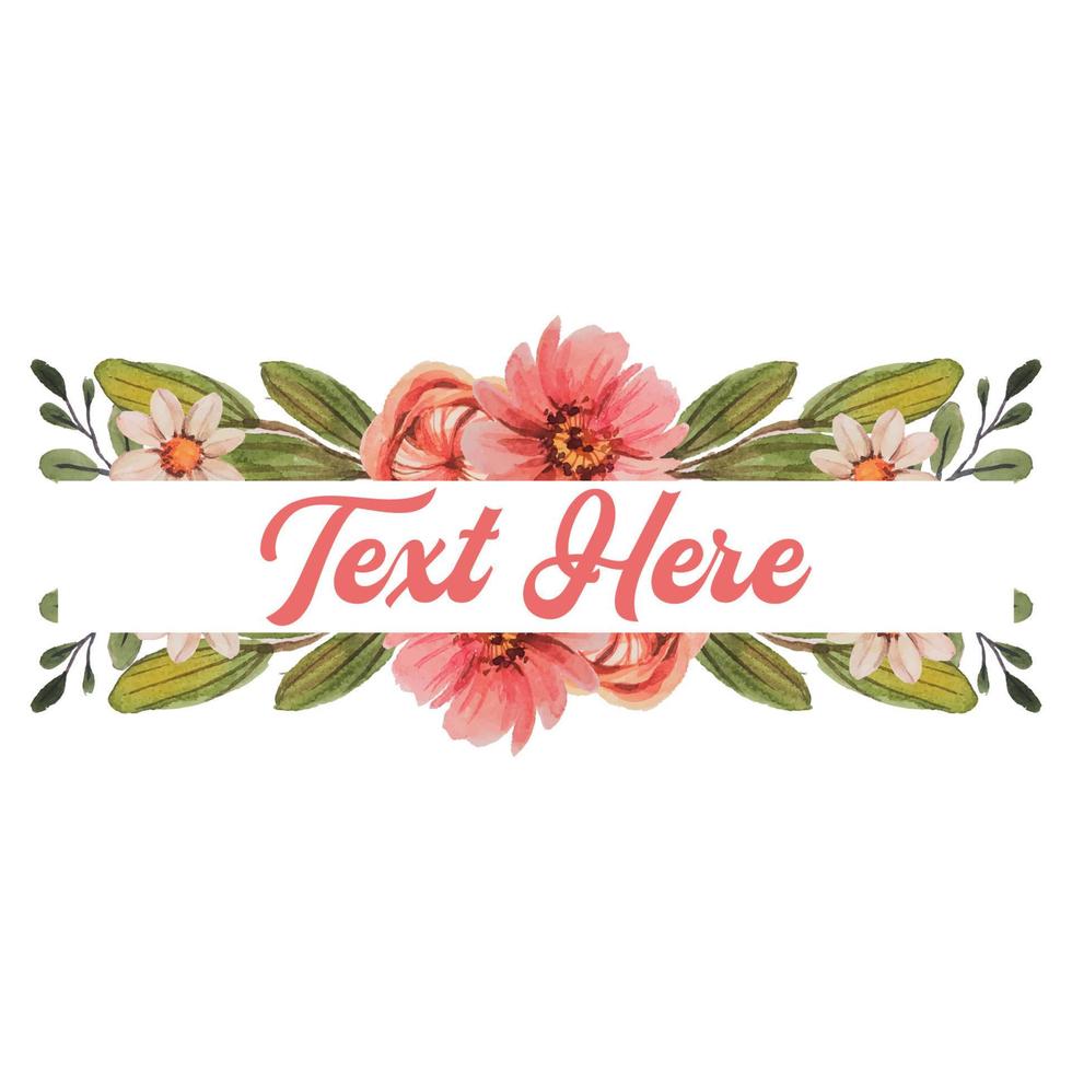 watercolor flower frame template vector