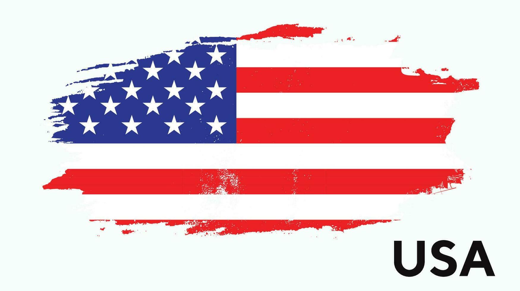 Faded grunge texture style America flag vector