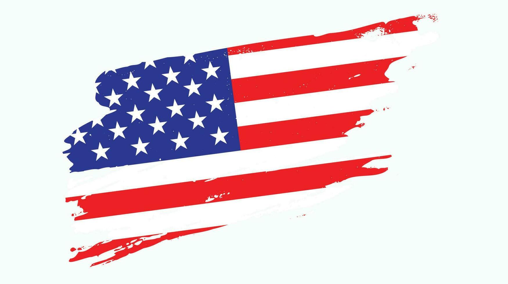 USA grunge texture faded flag design vector