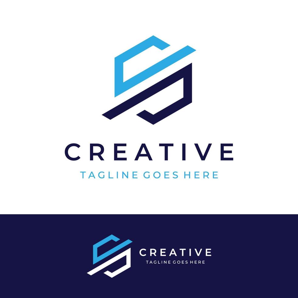 Creative simple geometric cube or hexagon box logo design. Logo for technology, media and shipping services. vector