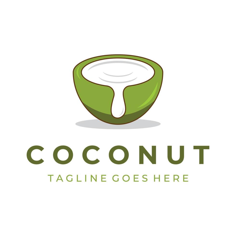 Natural fresh young coconut creative Logo design. Logo for coconut beverage products.Companies and Business. vector