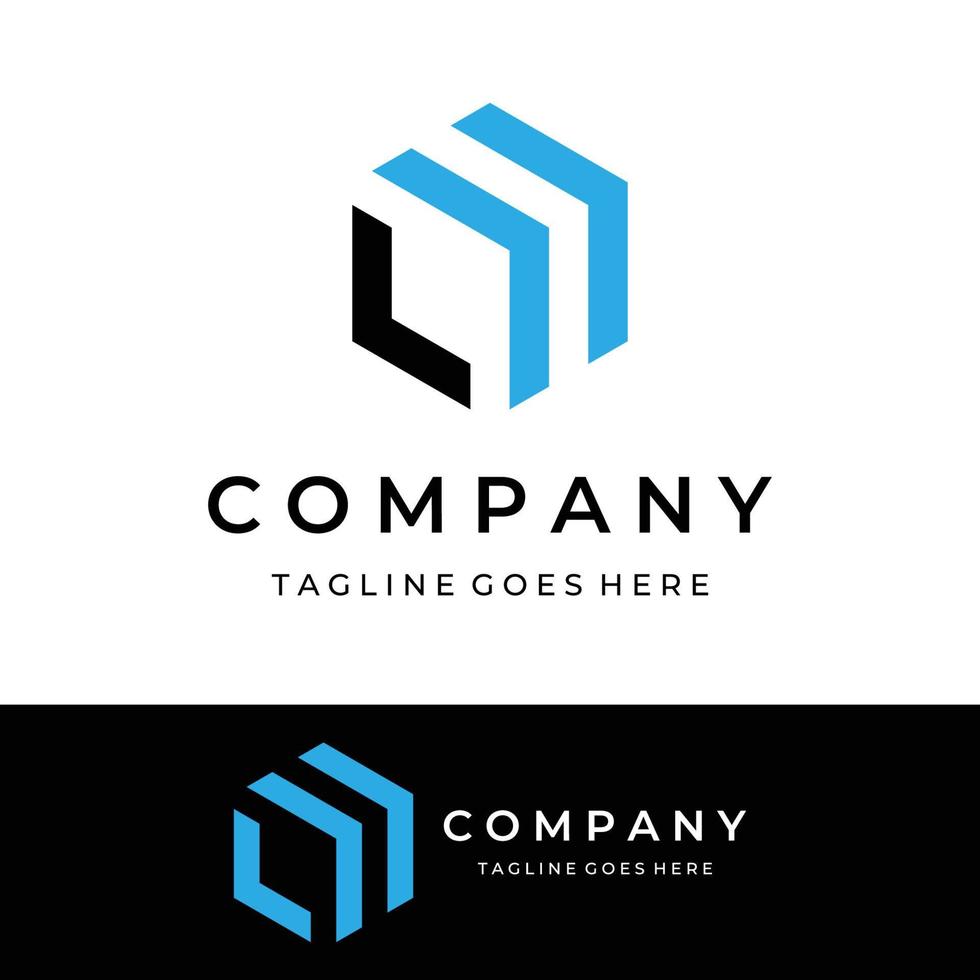 Creative simple geometric cube or hexagon box logo design. Logo for technology, media and shipping services. vector