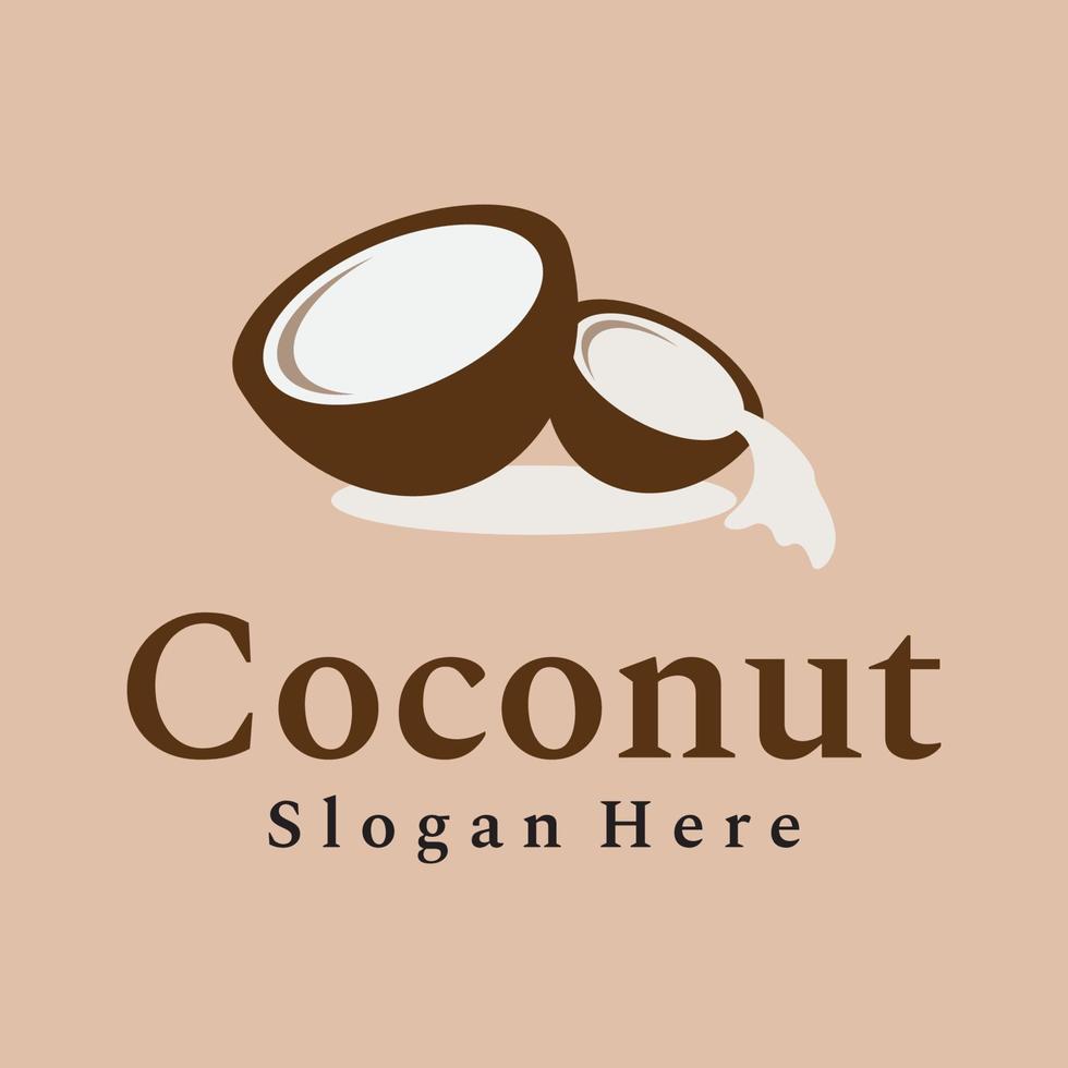 Natural fresh young coconut creative Logo design. Logo for coconut beverage products.Companies and Business. vector