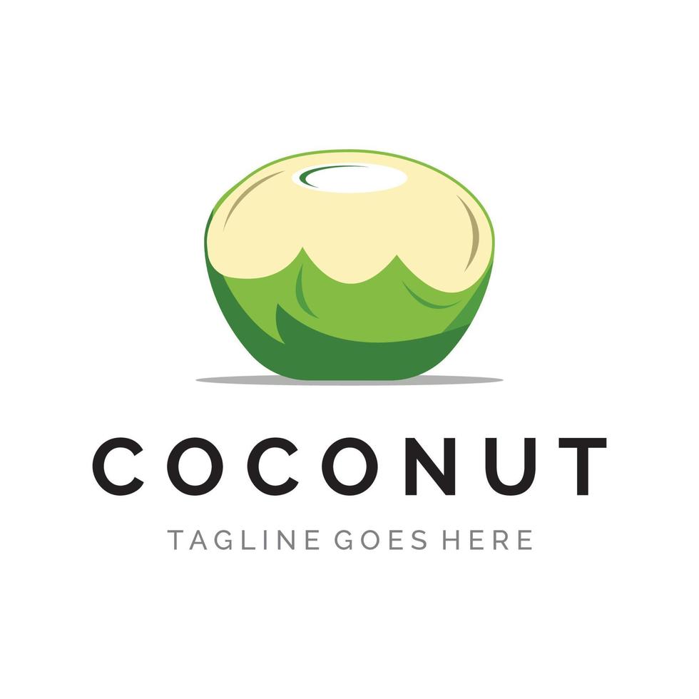 diseño de logotipo creativo de coco natural fresco y joven. logotipo para productos de bebidas de coco. empresas y negocios. vector
