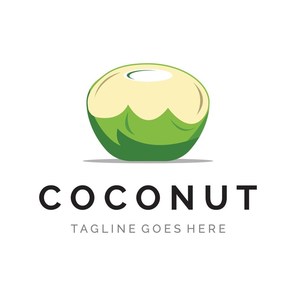 Natural fresh young coconut creative Logo design. Logo for coconut beverage products.Companies and Business. vector